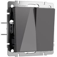 Выключатель двухклавишный проходной (графит акрил) W1122044 a064088