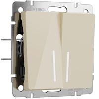 Выключатель двухклавишный с подсветкой (айвори акрил) W1120143 a064057
