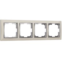 Рамка из пластика на 4 поста Snabb слоновая кость/хром W0041903 a051652