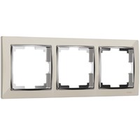 Рамка из поликарбоната на 3 поста Snabb слоновая кость/хром W0031903 a051645