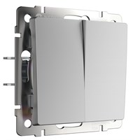 Выключатель двухклавишный проходной серебряный W1122006 a051509