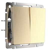 Выключатель двухклавишный (шампань рифленый) W1120010 a051423
