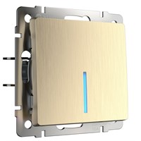 Выключатель одноклавишный с подсветкой (шампань рифленый) W1110110 a051413