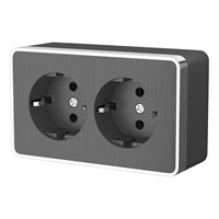 Розетка двойная с заземлением Gallant графит рифленый W5072104 a051342