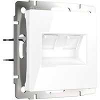Розетка двойная Ethernet RJ-45 (белая) W1181101 a051115