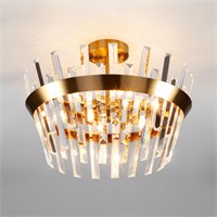 Умная хрустальная потолочная люстра 10111/5 золотая бронза/прозрачный хрусталь Strotskis a047846