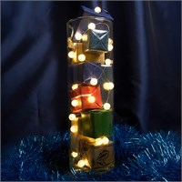 Светодиодная гирлянда нить Лед шарики, статичная 3м + 0.3м 2700K с питанием от батареек, прозрачный шнур 48611