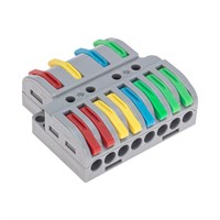 Клемма СМК 4х2 проходная разветвительная 4 полюса, с монтажной площадкой (1 ввод, 2 вывода на полюс) (блистер 4 шт/уп) REXANT 07-5247-4