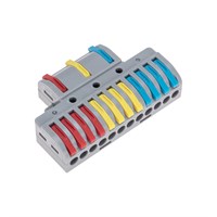 Клемма СМК 3х4 проходная разветвительная 3 полюса, с монтажной площадкой (1 ввод, 4 вывода на полюс) (блистер 4 шт/уп) REXANT 07-5248-4