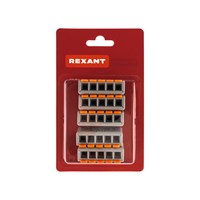 Универсальная клемма СМК 222-615/221-615, 5-проводная серая 0,5-4/6 мм² (блистер 5 шт/уп) REXANT 07-5273-5