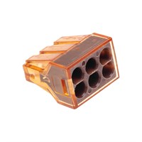 Экспресс-клемма СМК 773-606 с пастой, 6-проводная 0,75-4 мм² (блистер 5 шт/уп) REXANT 07-5276-5