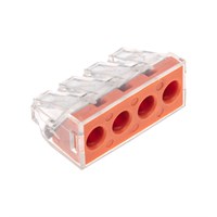 Экспресс-клемма СМК 773-174 с пастой, 4-проводная 0,75-6 мм² (блистер 5 шт/уп) REXANT 07-5279-5