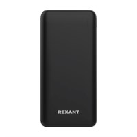 Портативное зарядное устройство Power Bank (аккумуляторная батарея) 10000 mAh с Quick Charge и Power Delivery, черное REXANT 30-2051