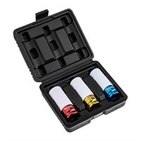 Набор шестигранных ударных удлиненных торцевых головок для колесных дисков, 1/2