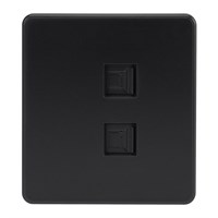 Розетка ROUND компьютерная двойная RJ45+RJ45 кат6 с/у оникс KRANZ KR-78-0725-3