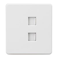 Розетка ROUND компьютерная двойная RJ45+RJ45 кат6 с/у перламутр KRANZ KR-78-0725-1