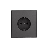 Розетка STRONG 1-ая с/з с/у, со шторками 16А графит KRANZ KR-78-0701-6