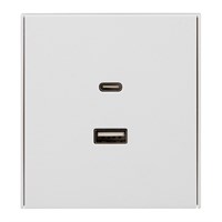 Розетка STRONG USB-A+Type-C 3А с функцией быстрой зарядки жемчуг KRANZ KR-78-0734-4