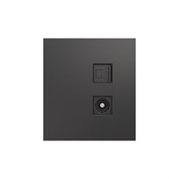 Розетка STRONG компьютерная RJ45 кат6 + TV с/у графит KRANZ KR-78-0722-6