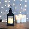 Декоративный фонарь со свечкой, черный корпус, размер 10,5х10,5х24 см, цвет ТЕПЛЫЙ БЕЛЫЙ 513-051