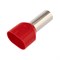 Наконечник штыревой втулочный изолированный F-14 мм 2х10 мм² (НШВи(2) 10-14/ Ги2 10-14) красный REXANT 06-0413-A
