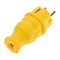 Вилка влагозащищенная прямая, c/з, 16А, IP44, каучук, желтая REXANT 111-014