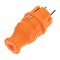 Вилка влагозащищенная прямая, c/з, 16А, IP44, каучук, оранжевая REXANT 111-015