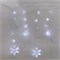 Гирлянда Бахрома со снежинками 2,4х0,9м, 150LED БЕЛЫЙ, прозрачный ПВХ, IP20, свечение с динамикой, 230В, не соединяется, с контроллером 8 режимов 255-075