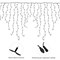 Гирлянда светодиодная Бахрома (Айсикл) 6,0х1,5м 480 LED БЕЛЫЙ черный каучук 3,3мм IP67 постоянное свечение 230В блок в комплекте NEON-NIGHT 255-295