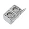 Блок горизонтальный 2 розетки Mini OG IP54 с/з, о/у, серый KRANZ KR-78-0806