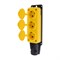 Розетка (колодка) влагозащищенная с крышкой 3 гнезда, с/з, 16А, IP54, каучук, желтая REXANT 111-126