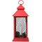 Декоративный фонарь со свечкой, красный корпус, размер 13,5х13,5х30,5 см, цвет ТЕПЛЫЙ БЕЛЫЙ 513-041