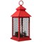 Декоративный фонарь со свечкой, красный корпус, размер 13,5х13,5х30,5 см, цвет ТЕПЛЫЙ БЕЛЫЙ 513-041