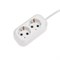 Удлинитель 2 гнезда, 1,5м, 3х0,75мм², с/з, белый PROconnect 13-4202