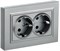 BRITE Роз. 2-я с з/к без з/ш 16А в сб. РС12-3-БрА алюм. IEK BR-R21-16-K47-F - фото 242044