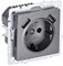 BRITE Роз. с з/к/ш 16А с USB A+A 2,1А РЮш10-1-БрС сталь IEK BR-R14-16-U21-D21-K46 - фото 242064