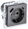 BRITE Роз. с з/к/ш 16А с USB A+C 18Вт РЮш11-1-БрС сталь IEK BR-R14-16-U22-018-K46 - фото 242065
