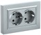 BRITE Роз. 2-я с з/к без з/ш 16А в сб. РС12-3-БрС сталь IEK BR-R21-16-K46-F - фото 242067