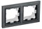 BRITE Рамка 2-мест. IP44 РУ-2-БрЧ-44 черн. IEK BR-M22-44-K02 - фото 242169