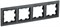 BRITE Рамка 4-мест. РУ-4-БрЧ черн. IEK BR-M42-K02 - фото 242198