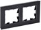 BRITE Рамка 2-мест. РУ-2-2-БрЧ стекло черн. IEK BR-M22-G-K02 - фото 242212