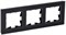 BRITE Рамка 3-мест. РУ-3-2-БрЧ стекло черн. IEK BR-M32-G-K02 - фото 242218