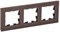 BRITE Рамка 3-мест. РУ-3-2-БрТБ стекло бр. IEK BR-M32-G-K45 - фото 242222