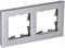 BRITE Рамка 2-мест. РУ-2-1-БрА металл алюм. IEK BR-M22-M-K47 - фото 242223