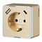 Розетка с заземлением, шторками и USB тип A+C Gallant шампань рифленый W5071710 a057703 - фото 264514