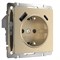 Розетка с заземлением, шторками и USB тип A+C (шампань рифленый) W1171710 a056276 - фото 264594