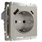 Розетка с заземлением, шторками и USB тип A+C (дымчатый) W1271704 a069465 - фото 267223
