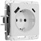 Розетка с заземлением, шторками и USB тип A+C (белый акрил) W1171741 a064014 - фото 272851