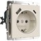 Розетка с заземлением, шторками и USB тип A+C (айвори матовый) W1171762 a069611 - фото 296947