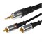 Шнур Стерео 3,5мм - 2 RCA, 5м, Gold-металл REXANT 17-4225 - фото 86044
